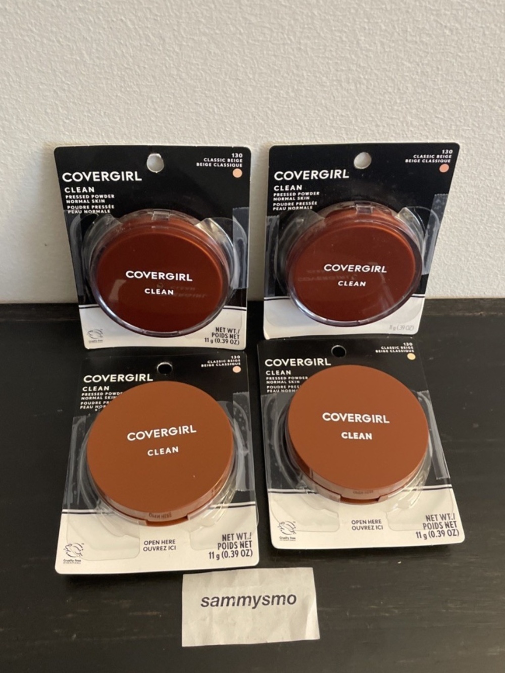 Covergirl Clean Pressed Powder 130 Classic Beige, Original Talc x4